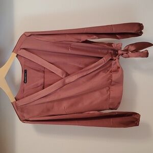 Abercrombie & Fitch Mauve Wrap Blouse